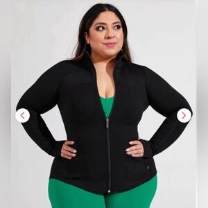 NWT BuffBunny Sugar Coat Jacket size Small in Black~Full Zip~Cutout Back~Pockets